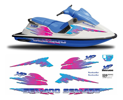 Kit Adesivos Jetski Jet Ski Seadoo Sea Doo Xp 1995 1996 Sd63