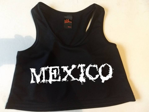 Playera Tipo Crop - Temas Patrios Mexico - Unitalla Dama 2019