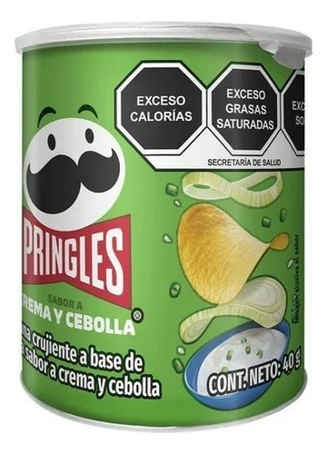 6 Pzas Papas Pringles Crema Y Cebolla 40 G