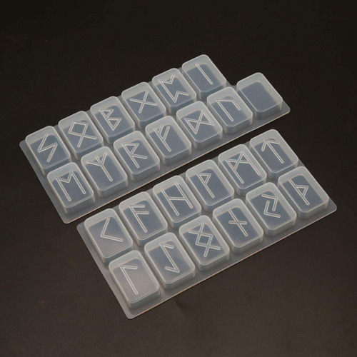 Molde De Resina Para Runas Con Grabado Alfabeto Futhark