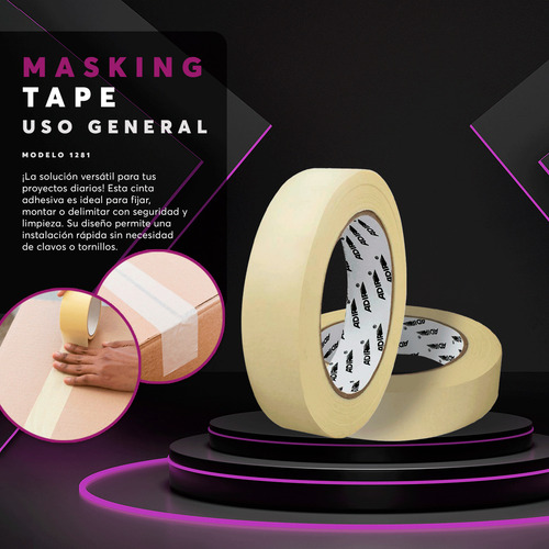 Cinta Masking Tape 6pzs 24mmx50m Adir 1281 Beige Lisa