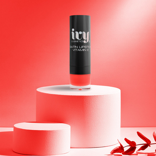 Labial Satinado Ivy Con Colageno Y Vitamina E Fiery Orange