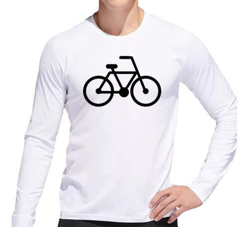 Remera Hombre Ml Bicicleta Logo Simple Estampado Ruedas