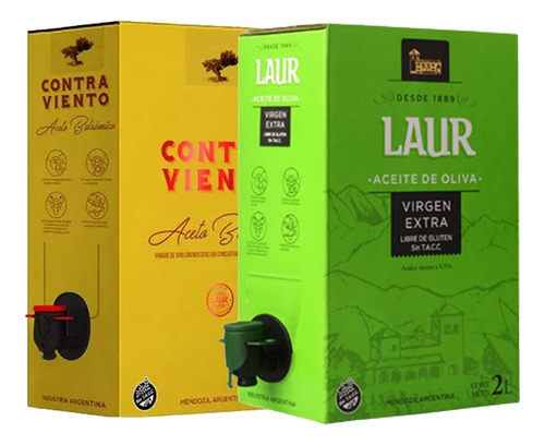 Combo Aceite Laur + Aceto Contraviento Bag In Box X 2 Litros