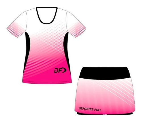 Imagen 4 de 6 de Remera + Calza Pollera Conjunto Deportivo Mujer Padel Tenis