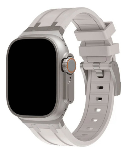 Pulseira Alquimista Silicone Metal Para Apple Watch Ultra 2
