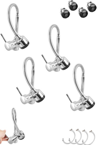 Pack 4 Mezclador Flexible Monomando Cocina Fregadero 2 Modo