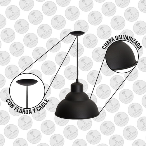 Lampara Colgante Galponera Industrial Chapa Galvanizada