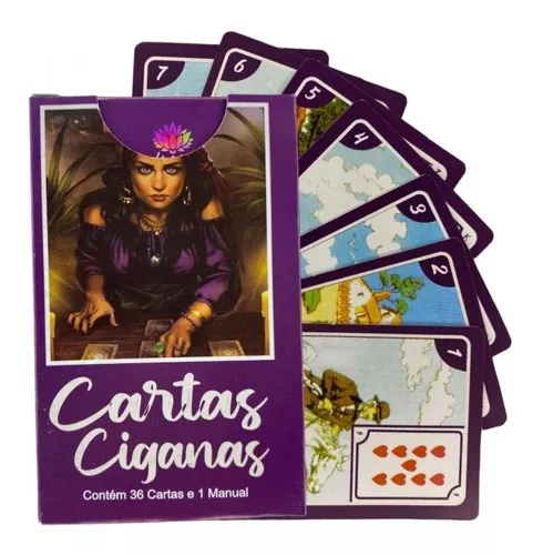 Baralho Tarot Cartas Ciganas Roxo Deck 36 Cartas Oráculo