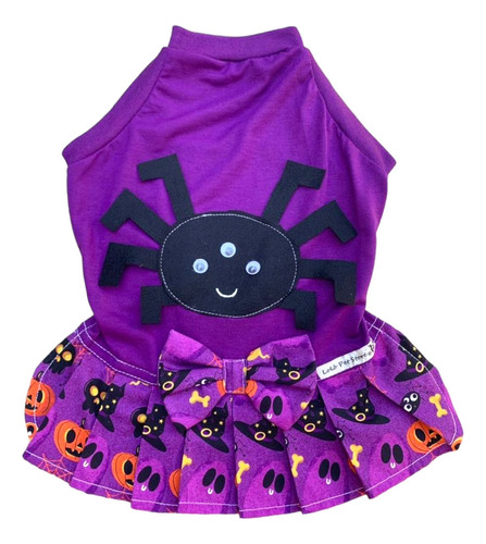 Roupas Cães Cachorro - Fêmea - Halloween Dona Aranha - Pet