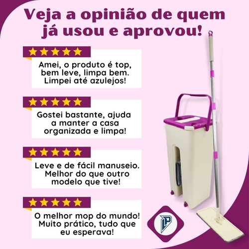 Imagem 8 de 9 de Rodo Mop E Balde Lava E Seca Profissional Com 2 Refil