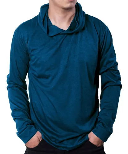 Playera Manga Larga Calada Combo 3 Piezas Delgada Con Gorro
