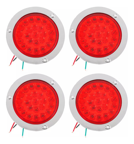 Luces Traseras Led Redondas De 4 Pulgadas Para Camión, 4 Pie