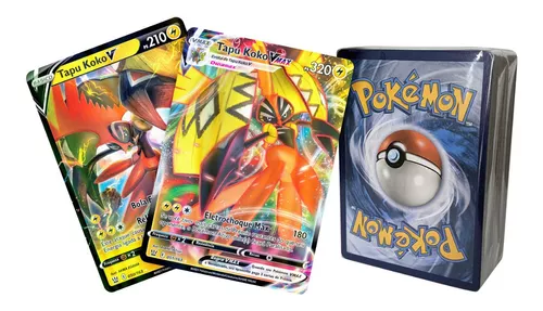 Pokémon Lendários Tapu Koko Vmax Tapu Koko V Lote 50 Cartas