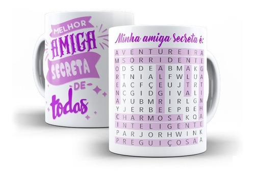 Caneca Melhor Amiga Secreta De Todas - Porcelana 325ml Md33