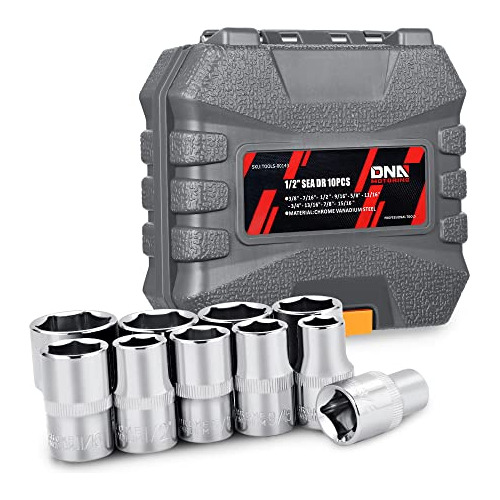 Dna Motoring Tools-00143 Juego De 10 Llaves De Vaso De Impac