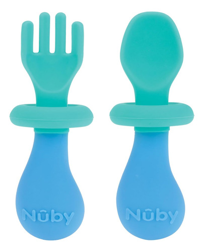 Nuby First Juego De Tenedor Y Cuchara - Utensilios Con Prote