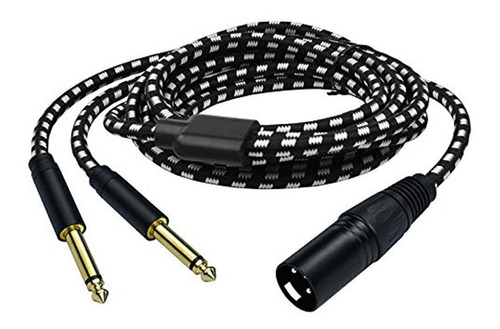 Mugteeve Dual 1/4 Ts Mono A Xlr Cable Macho, 10 Pies De Dobl