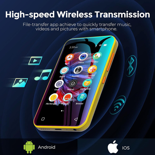 Reproductor Mp3/mp4 Trimkoo, Pantalla Táctil, Bluetooth, 4''