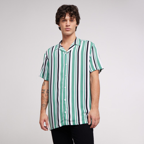 Camisa Hombre Ostu M/c Verde Viscosa 60010524-1259