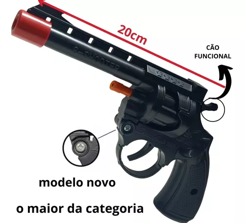 Revolver Espoleta Brinquedo Rambo Full Black + 5 Cartelas