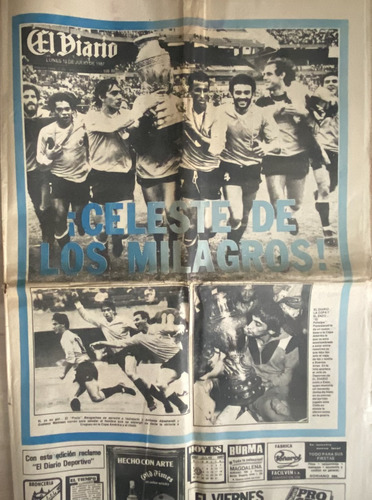 Celeste De Los Milagros Uruguay Campeón 1987, Fútbol Cr06b5