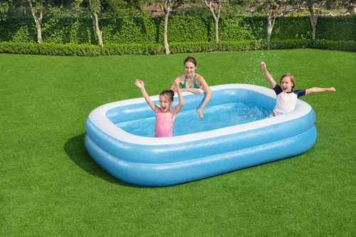Pileta inflable rectangular Bestway 54006 de 2.62m x 1.75m x 51cm 778L azul y blanca caja