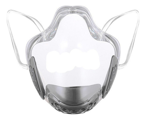 Para 2x Mascarilla Facial Transparente Que Cubre La Boca Y