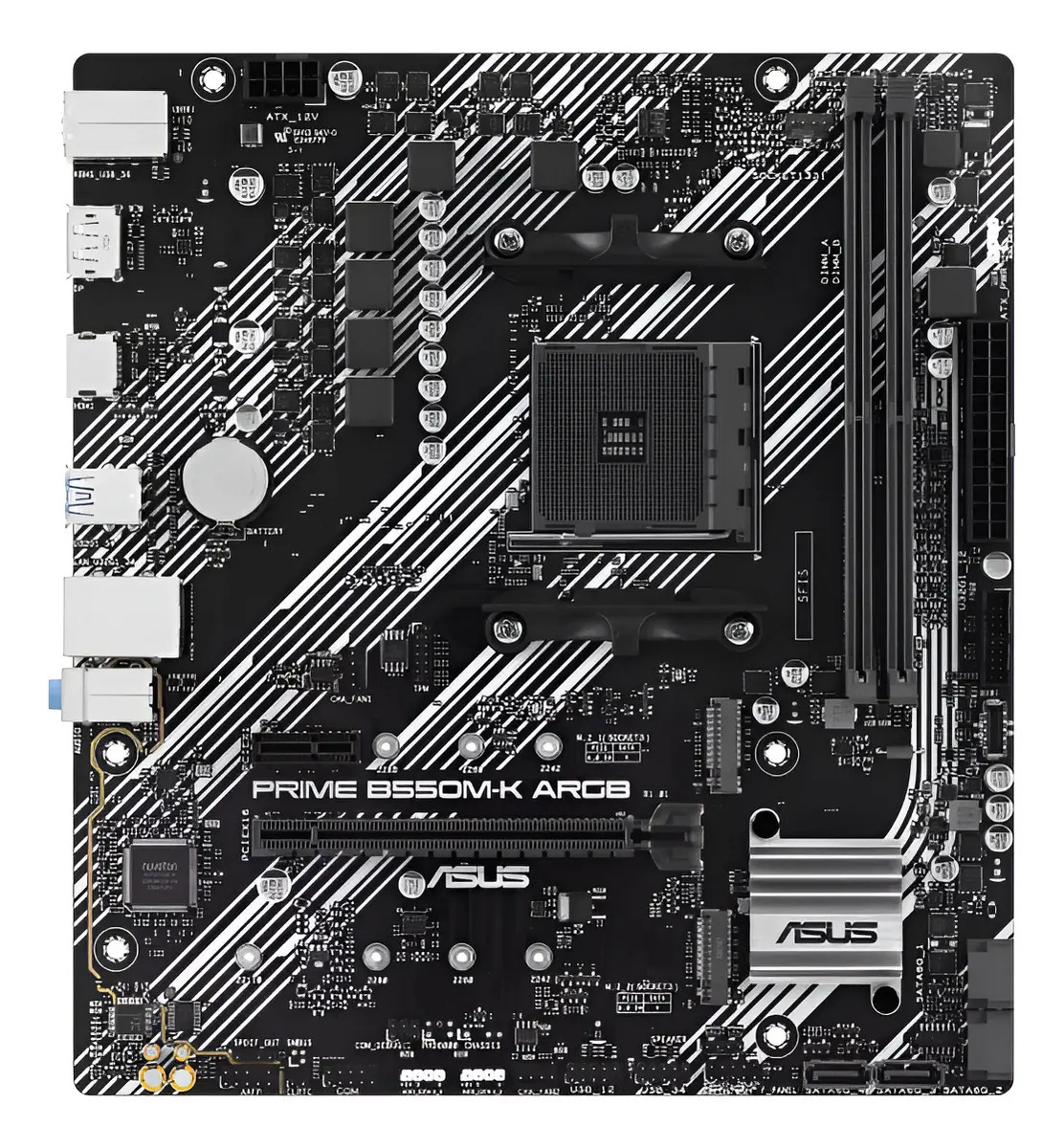 Placa-mãe Gamer Asus Prime B550m Argb Am4 Ddr4 Pcie 4.0 Preto