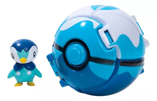 Boneco Pokemon - Pokebola - Clip N Go - Piplup + Poke Bola SUNNY BRINQUEDOS