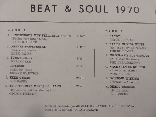Beat Soul 1970 Lp V/a Trova Warren Lee Chuck Jackson Funk (Usado)