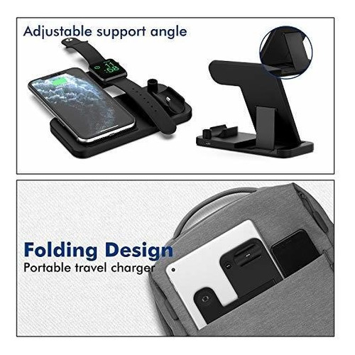 Imagen 7 de 7 de Cargador Para iPhone, Apple Watch, AirPods Negro