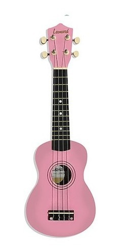Imagen 1 de 3 de Ukelele Leonard Soprano Con Funda Color Rosa Uk5pk
