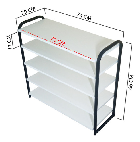 Zapatero Organizador 5 Niveles Estantes Botinero Industrial Color Blanco