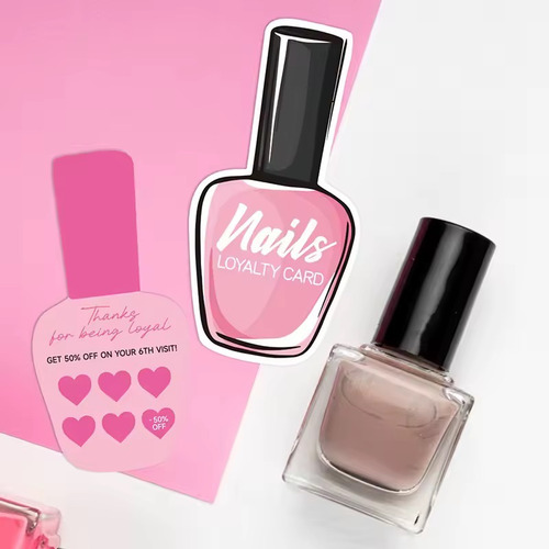 Tarjetas De Lealtad Uñas Tarjetas Clientes Frecuentes Uñas Rosa