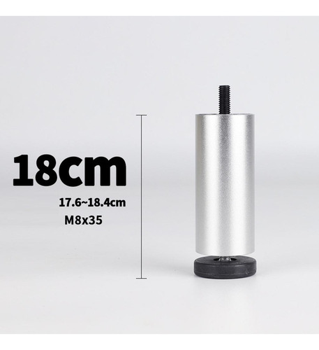 Patas Del Heladera Del Del Sofá De La Cama Plata 18cm