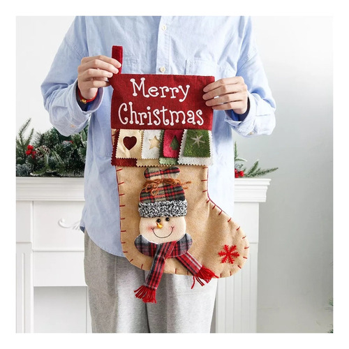 Meia Para Presente Lareira Natal, 3 Peças