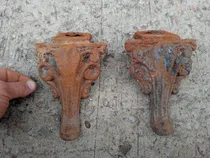 Comprar 2 Antiguas Patas De Hierro Para Salamandra - De Fundicion