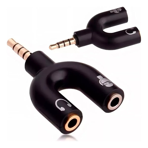 Kit 2 Adaptador Mini Y Plug P3 X 2 P2 Headset Fone Microfone
