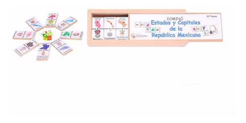 Dominó Estados Y Capitales De Madera , Educativo, Didáctico