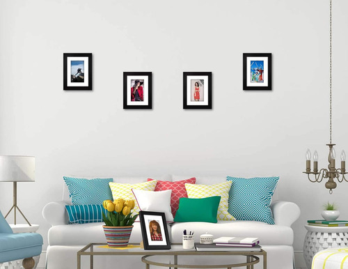 Picture Frames 5x7 Black 2 Pack Nature Solid Wood For Wall M