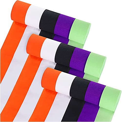 15 Rollos De Papel Crepé De Halloween, Papel De Serpen...