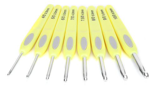Juego De 8 Ganchos De Ganchillo Ergonómicos Con Mango De Gom