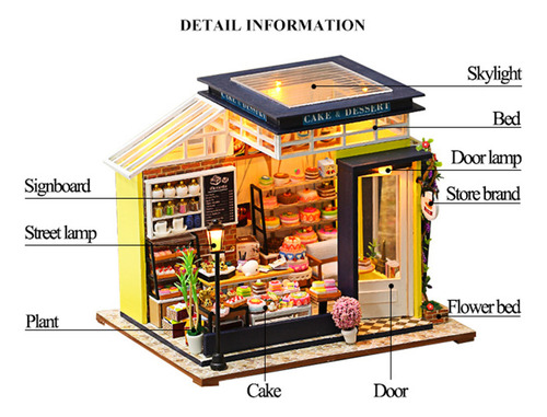Kit De Casa De Muñecas En Miniatura Para Bricolaje Con Muebl