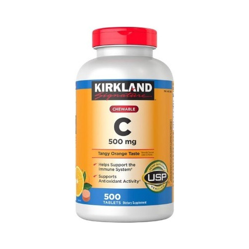 Vitamina C Kirkland 500 Tabletas Masticables De 500mg