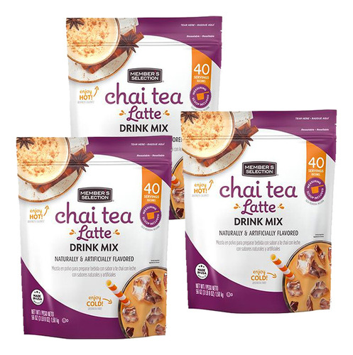 3 Te Chai Latte En Polvo Mix Members - g a $68