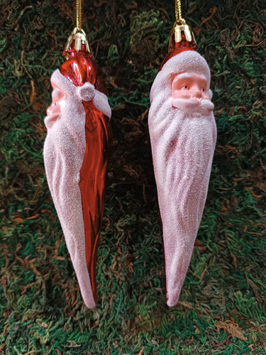 12x Santa Viejo Pascuer Barba Roja 13cm Navidad Decora Árbol