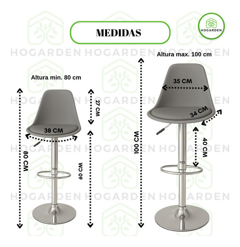 Banco Alto Eames 5 Kit Para Barra De Bar Y Cocina Moderno