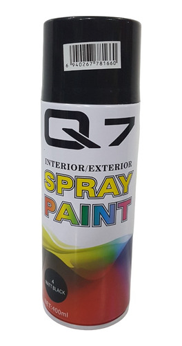 Spray De Pintura. Marca Q7. Color Negro Mate 400ml