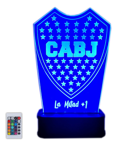 Lámpara Acrilico Led Rgb Multicolor Boca Juniors Cabj 220v